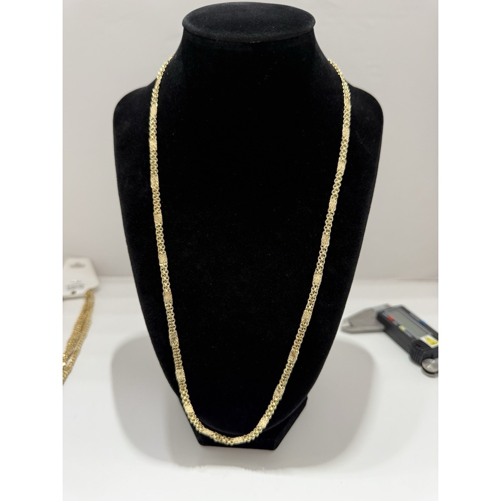 gold nugget necklace chain 14k gold filled 4.5mm 24inch lobster clasp